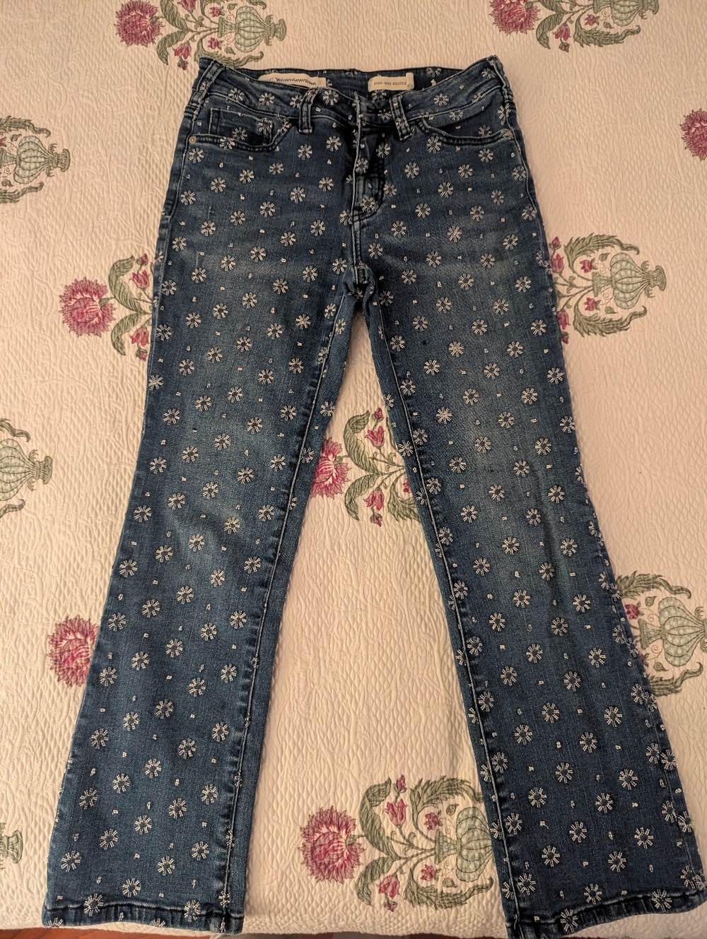 Pilcro and the Letterpress Blue High Rise Jeans